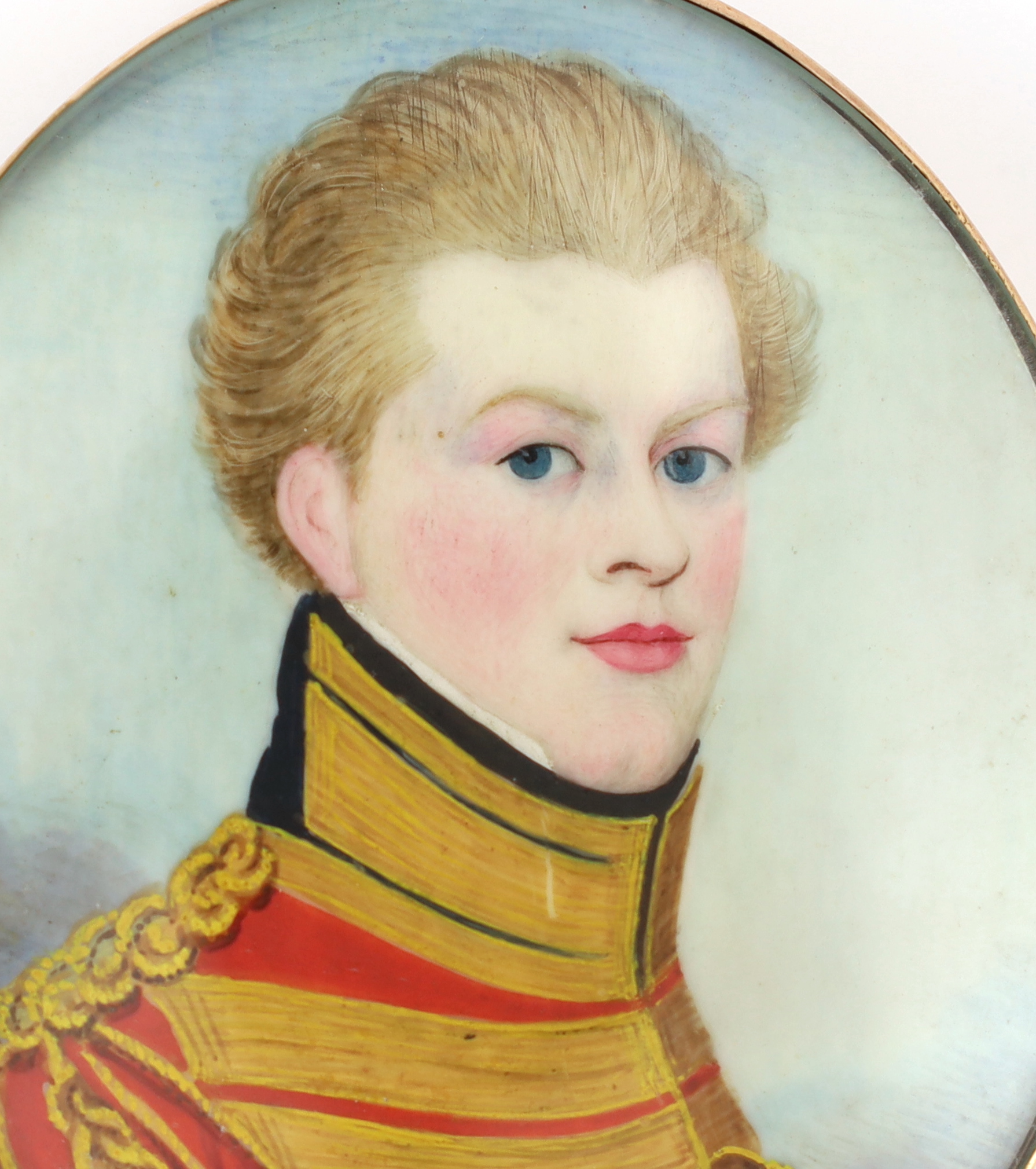 Frederick Buck (Irish, 1771-1840), Portrait miniature of an army officer, watercolour on ivory, 6.2 x 5.1cm. CITES Submission reference LRESX711